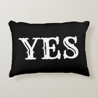 Quote - YES NO in Black and White Accent Pillow