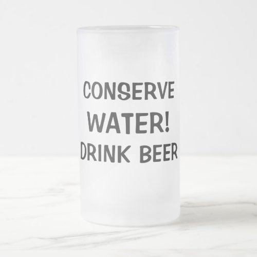 Quoted Frosted Glass Beer Mug