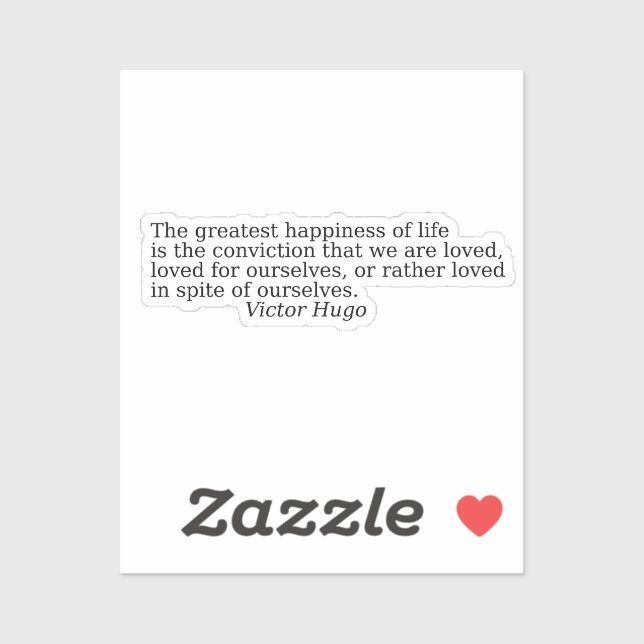 Quotes about life by Victor Hugo Sticker (Sheet)
