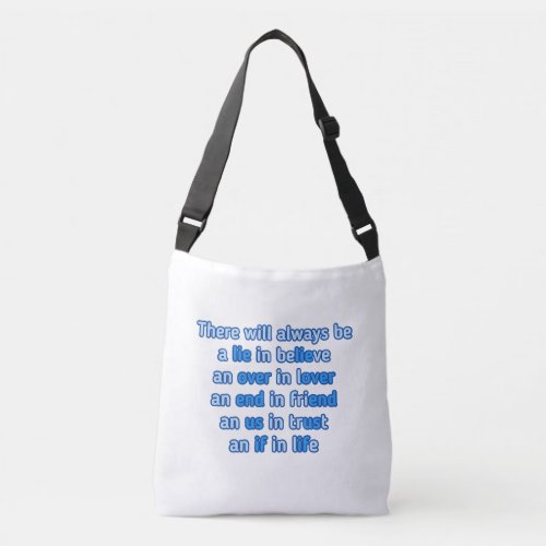 quotes about love life and friendship  crossbody bag