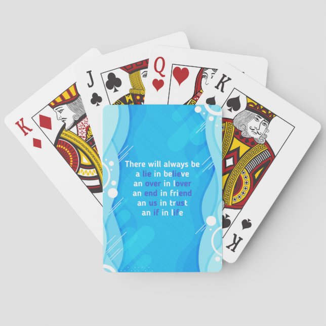 quotes about love, life and friendship  poker cards (Back)