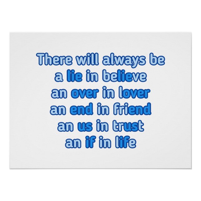 quotes about love, life and friendship  poster (Front)