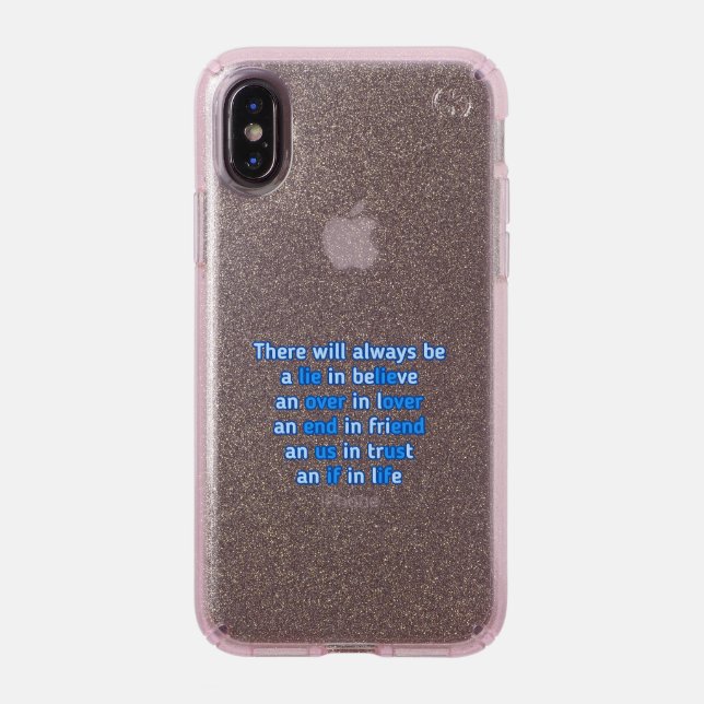 quotes about love, life and friendship  speck iPhone XS case (Front (Black Phone))