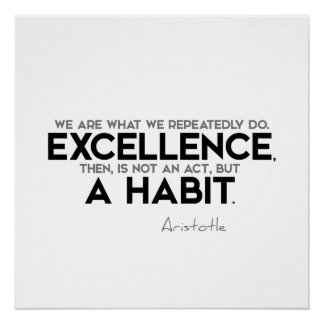 QUOTES: Aristotle: Excellence, a habit Poster