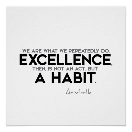 QUOTES: Aristotle: Excellence, a habit Poster | Zazzle.com