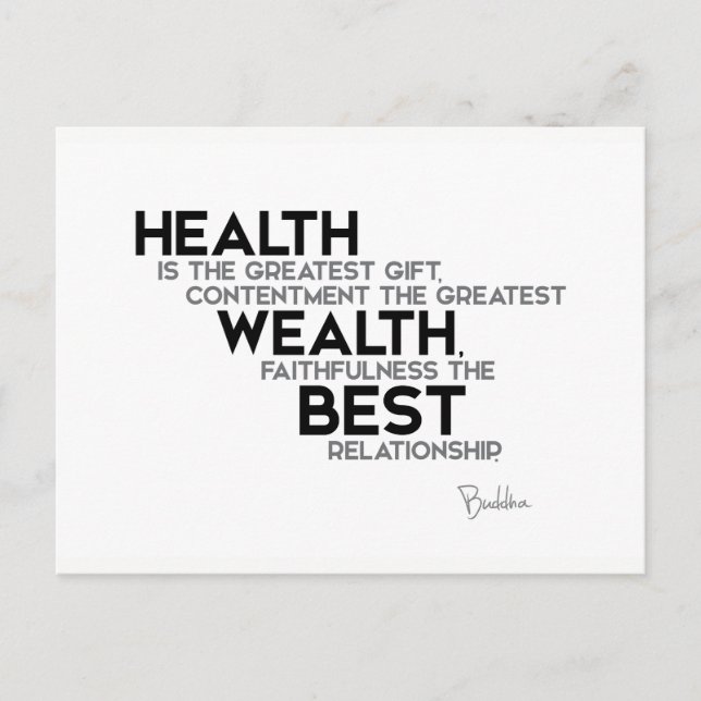 QUOTES: Buddha: Health: greatest gift Postcard (Front)