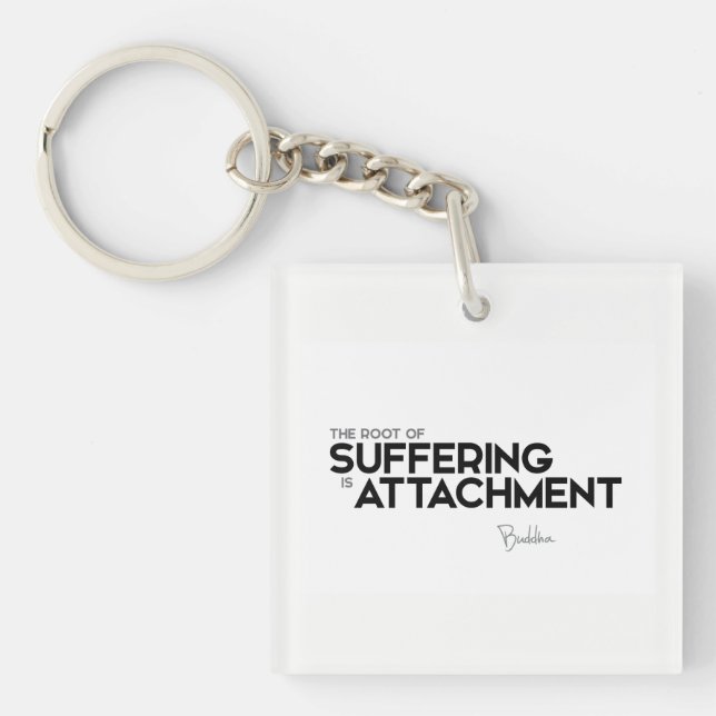 QUOTES: Buddha: Suffering is attachment Keychain (Front)
