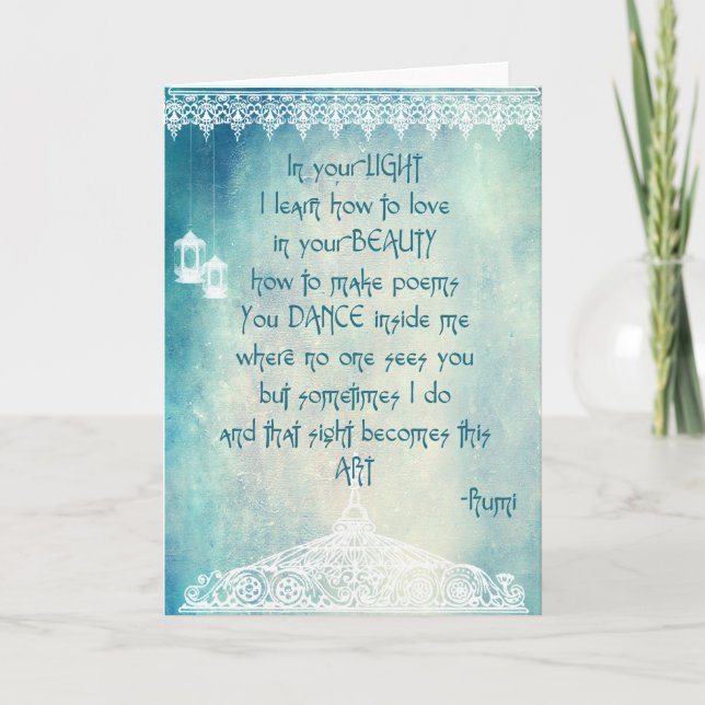 Quotes by Rumi (Greeting Card) Card (Front)