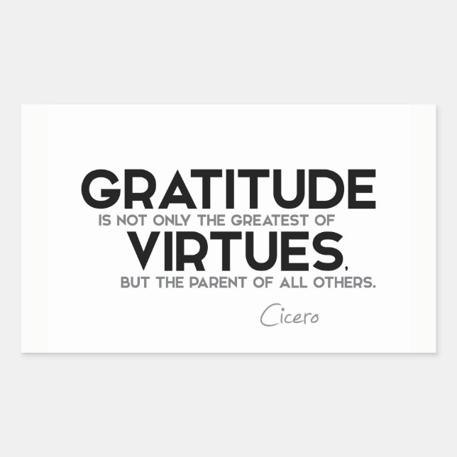 QUOTES: Cicero: Gratitude Rectangular Sticker (Front)