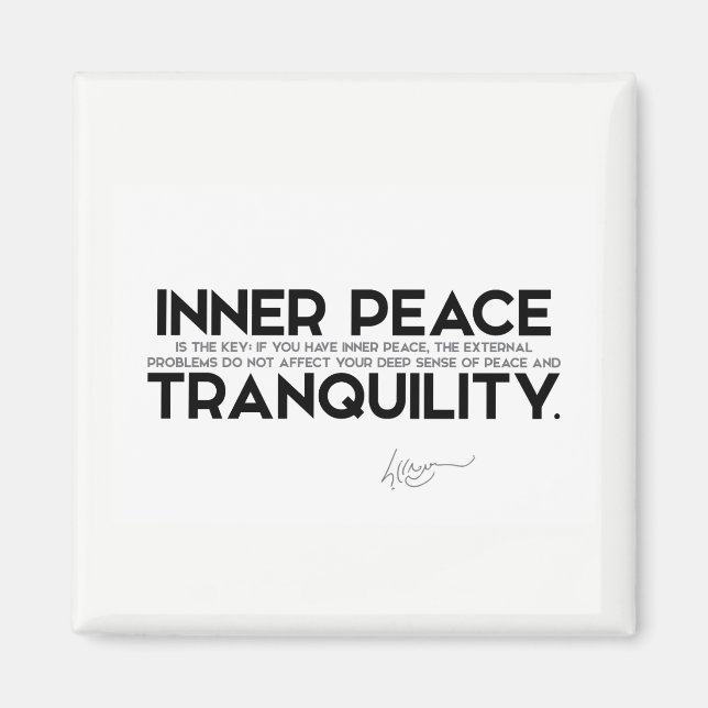 QUOTES: Dalai Lama - Inner peace is the key Magnet (Front)