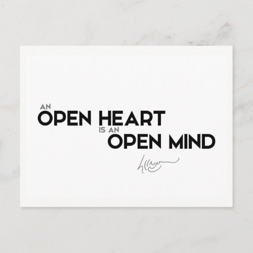QUOTES Dalai Lama _ Open heart open mind Postcard