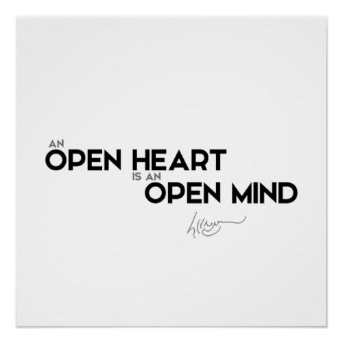 QUOTES Dalai Lama _ Open heart Open mind Poster