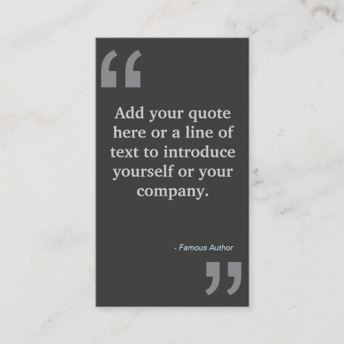 QUOTES in GRAY Designer Business Card