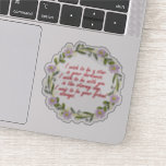 Quotes in the flower circle sticker