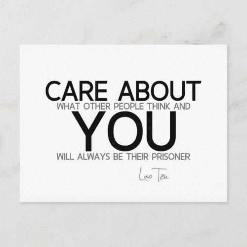 QUOTES Lao Tzu Care about you Postcard