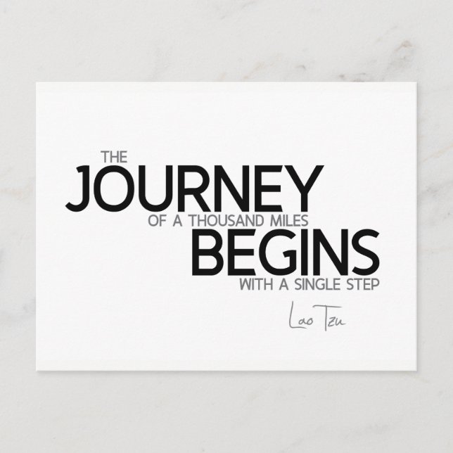 QUOTES: Lao Tzu: Journey thousand miles Postcard (Front)