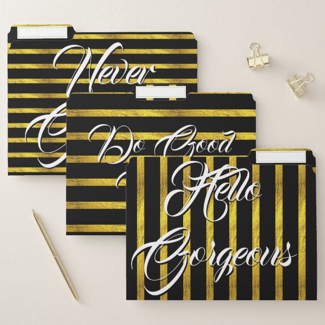 Quotes Never Give Up, Do Good Work Hello Gorgeous File Folder (Set)