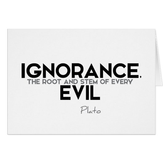 QUOTES: Plato: Ignorance, evil Cards (Front Horizontal)