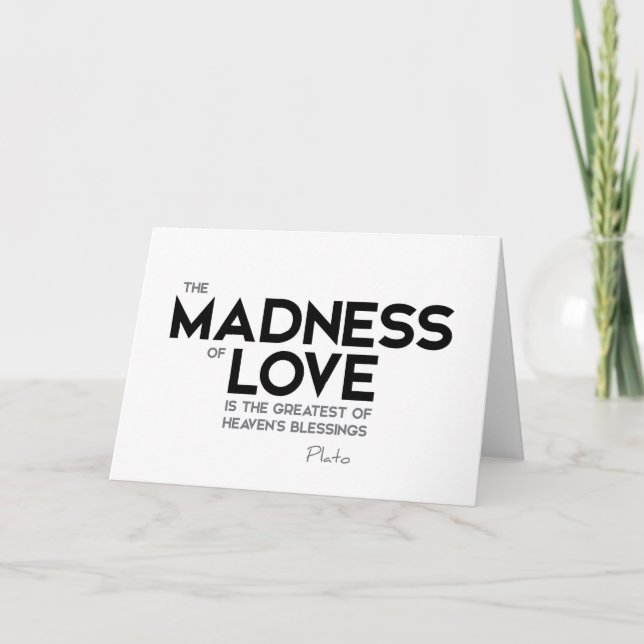 QUOTES: Plato: Madness of love Card (Front)