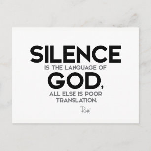QUOTES: Rumi: Silence: Language of God Postcard