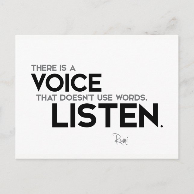 QUOTES: Rumi: Voice, listen Postcard (Front)