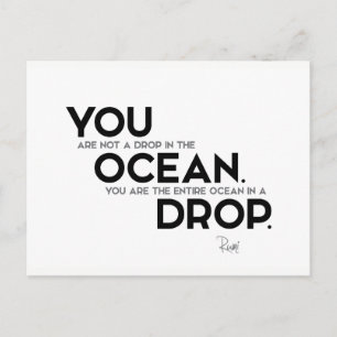 QUOTES: Rumi: You: entire ocean Postcard
