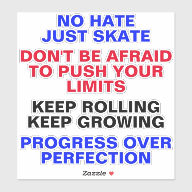 Quotes & Sayings - Street Skateboard Stickers (Sheet)