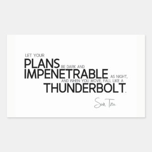QUOTES: Sun Tzu: Dark and impenetrable Rectangular Sticker