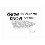 QUOTES: Sun Tzu: Know the enemy and yourself Postcard