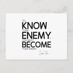 QUOTES: Sun Tzu: Know your enemy Postcard