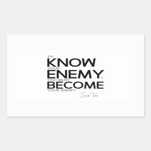 QUOTES: Sun Tzu: Know your enemy Rectangular Sticker