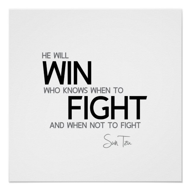 QUOTES: Sun Tzu - Win fight Poster (Front)