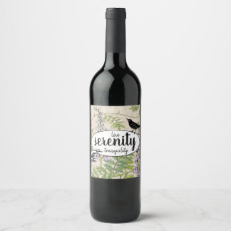Quotes Typography Nature Birds Floral Wine Label