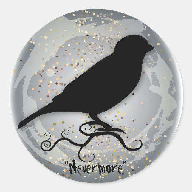 Quoth the Raven Classic Round Sticker (Front)