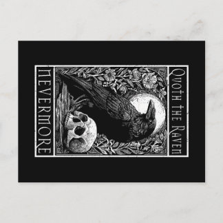 Quoth the Raven - Nevermore - Edgar Allan Poe art Postcard