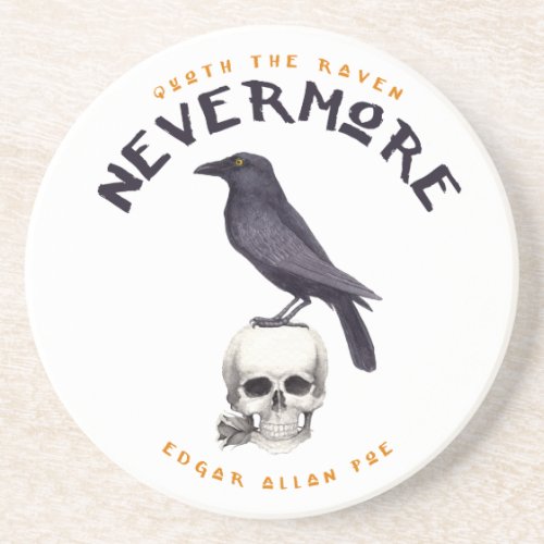 Quoth the Raven Nevermore _ Edgar Allan Poe Sandstone Coaster