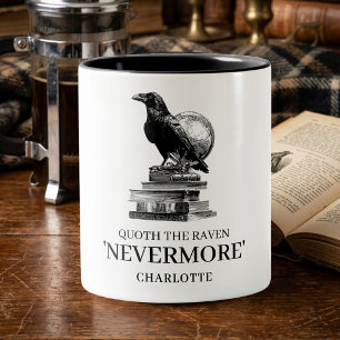 Quoth The Raven Nevermore Gothic Reader Literary Two-Tone Coffee Mug