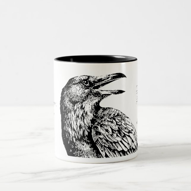 ‘Quoth the Raven, “Nevermore”’, Two-Tone Coffee Mug (Center)
