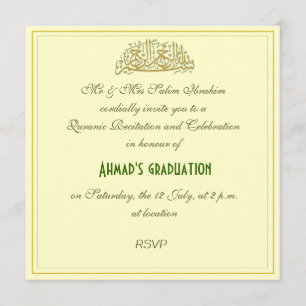 Quranic recitation muslim celebration invite