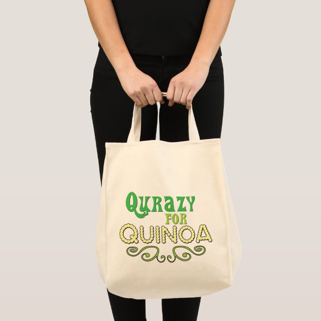 Qurazy for Quinoa © - Funny Quinoa Slogan Tote Bag (Front (Product))