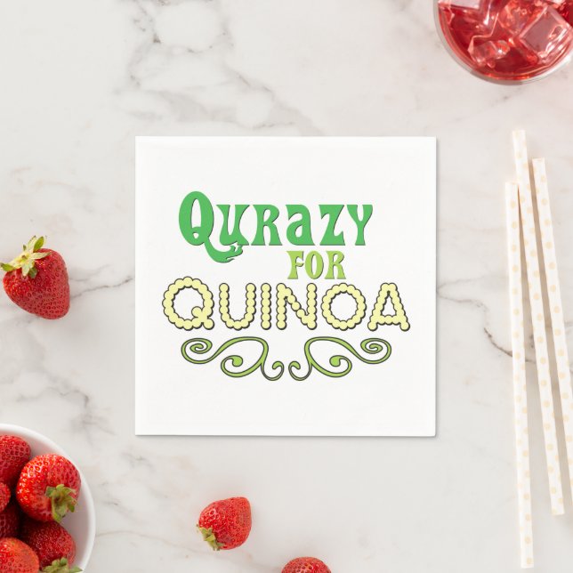 Qurazy for Quinoa © - Funny Quinoa themed Paper Napkins (Insitu)