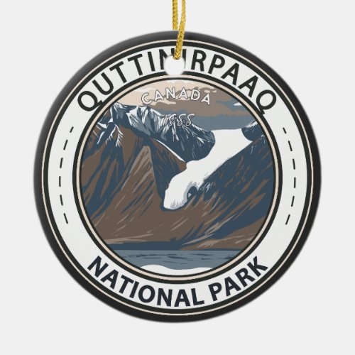 Quttinirpaaq National Park Canda Vintage Badge Ceramic Ornament