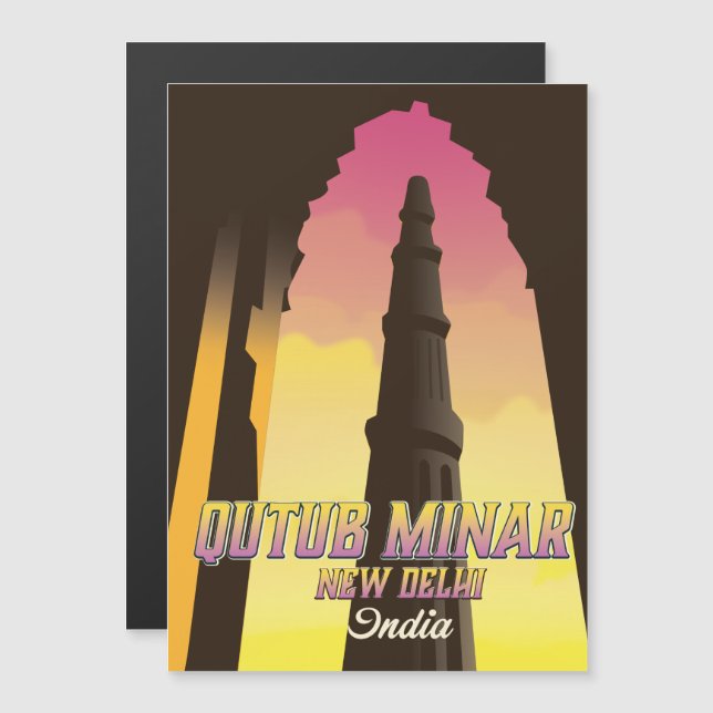 Qutub Minar  New Delhi India travel poster (Front/Back)