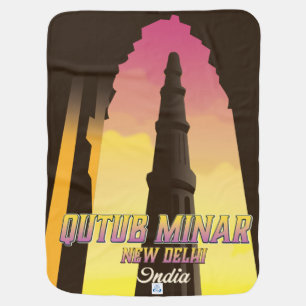 Qutub Minar New Delhi India travel poster Baby Blanket