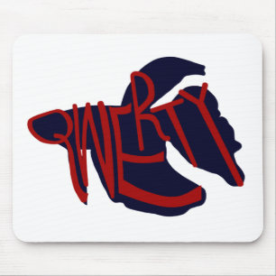 qwerty fish stencil mouse pad