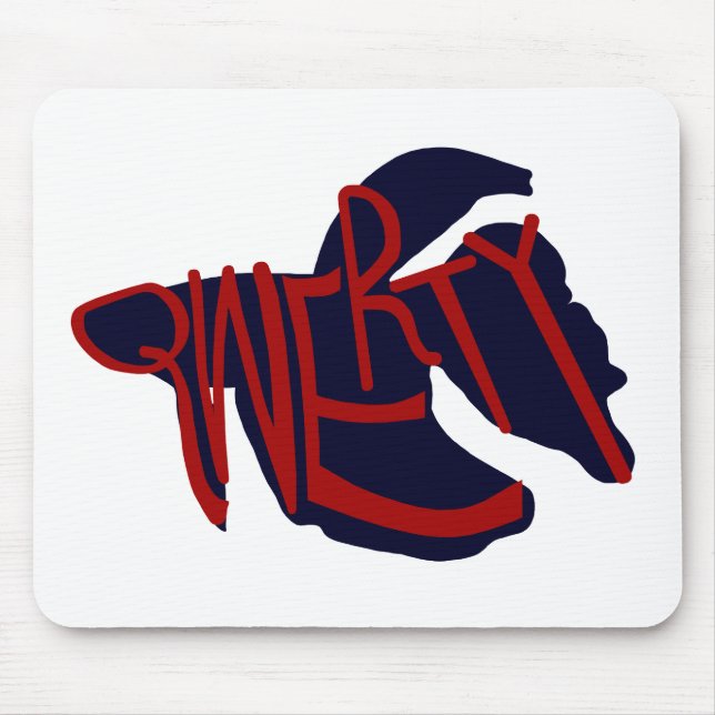 qwerty fish stencil mouse pad (Front)