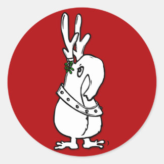 Qwirky Reindeer, For Sealing Your Envelopes. Classic Round Sticker