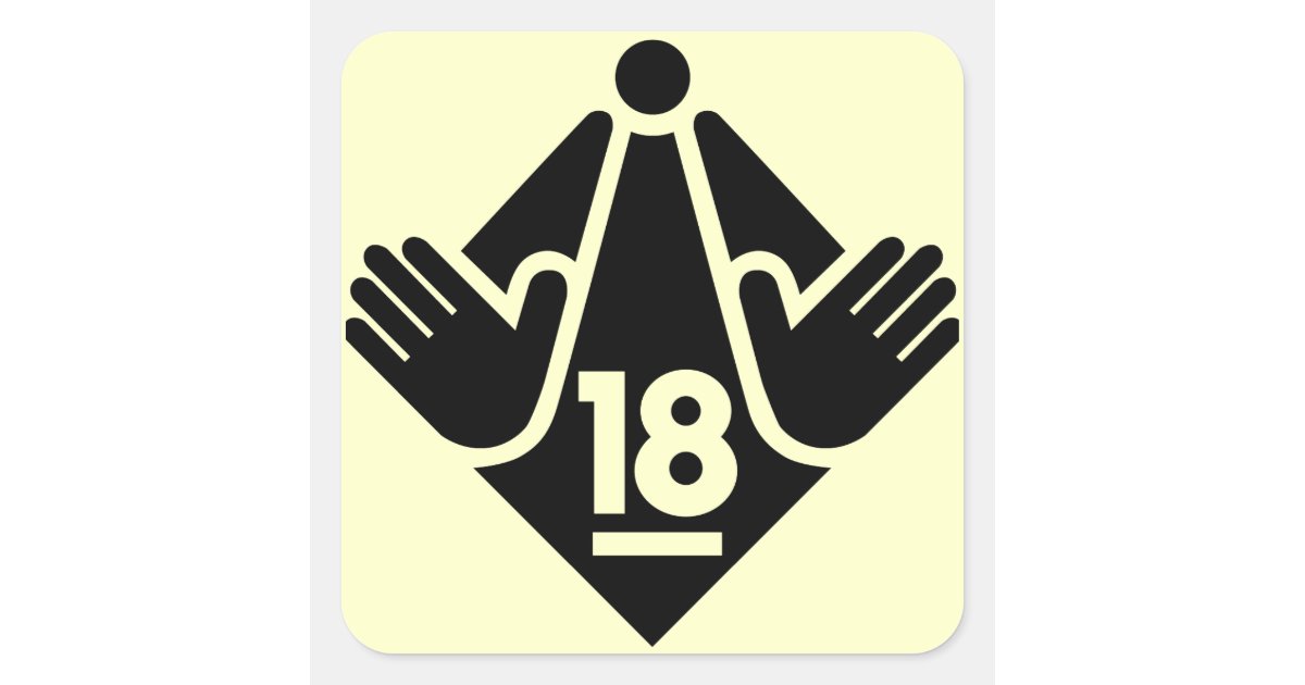 R18 SQUARE STICKER | Zazzle