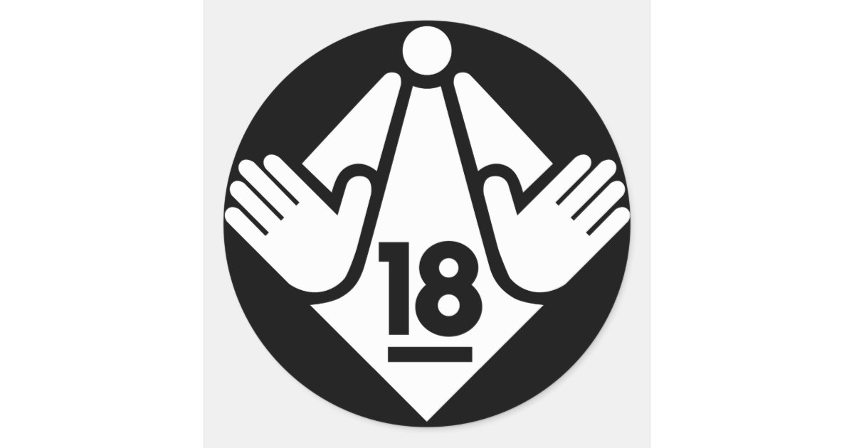R18(W) CLASSIC ROUND STICKER | Zazzle
