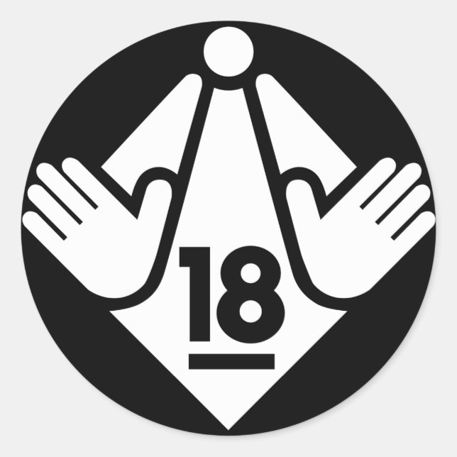 R18(W) CLASSIC ROUND STICKER (Front)